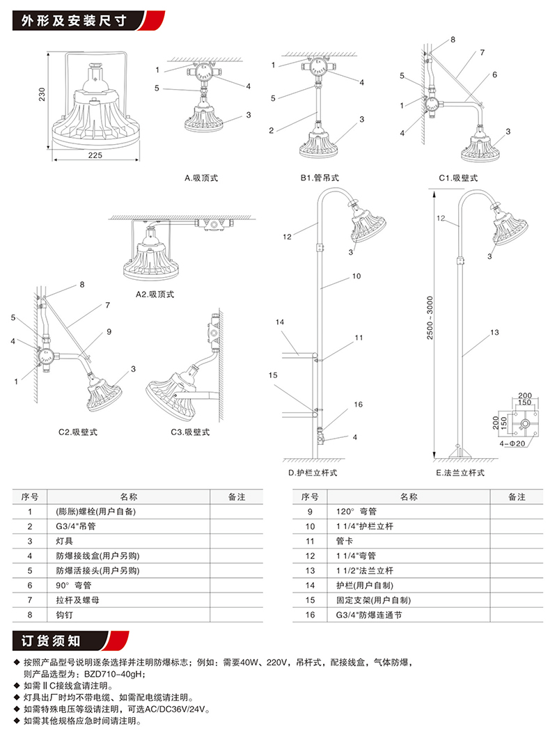 BZD710免维护照明防爆LED灯