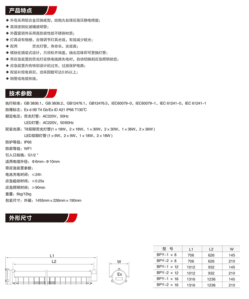 DGS18/24/36/127L(A)隔爆型矿用LED日光灯