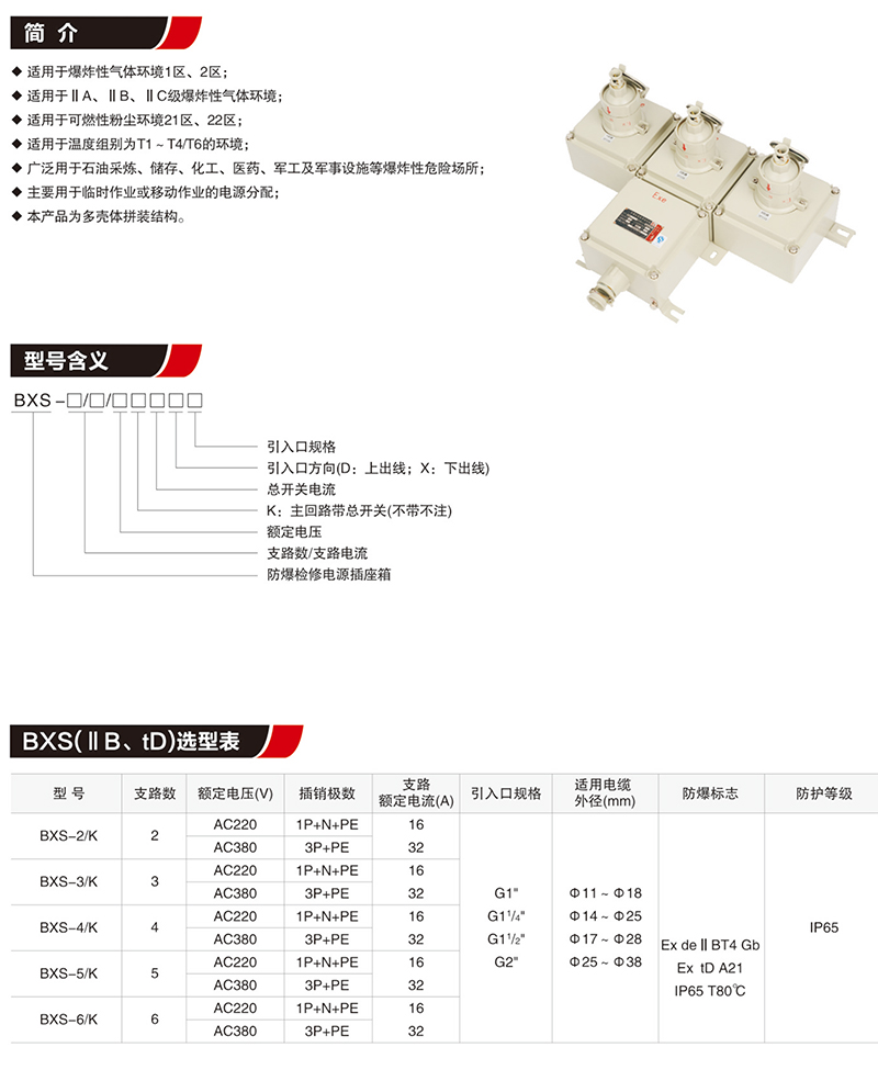 BXS防爆检修电源插座箱