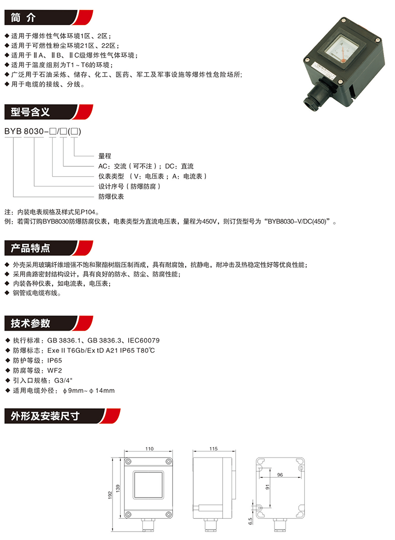 BYB8030防爆防腐仪表